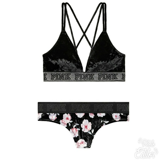 PINK Victoria's Secret Other - 💕VS PINK velvet underwear and bralette set